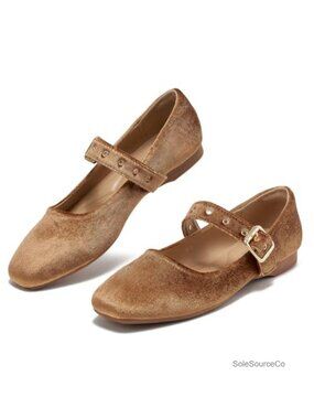 Mary Jane Flats Square Toe Ballet Shoes with Arch Support